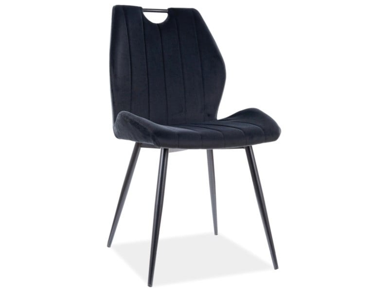 scaun-arco-velvet-negru-negru-–-l52-x-a44-x-h92-cm15666 Sedia Arco in velluto nero / nero - L52 x H44 x H92 cm - immagine 1