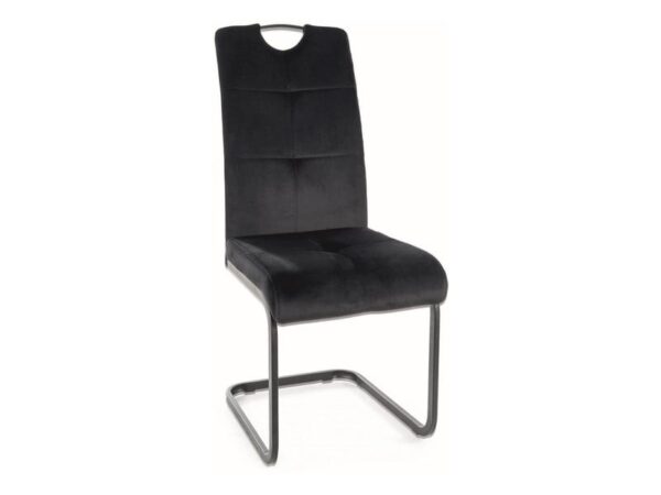Sedia Axo in velluto nero Blu19