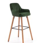 Sgabello da bar H-93 in velluto verde - H 98 cm
