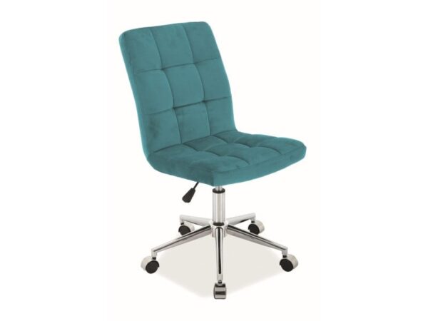 Sedia da scrivania Q-020 velluto turchese velluto Blu85