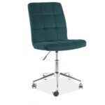 Sedia da scrivania Q-020 velluto verde Blu78