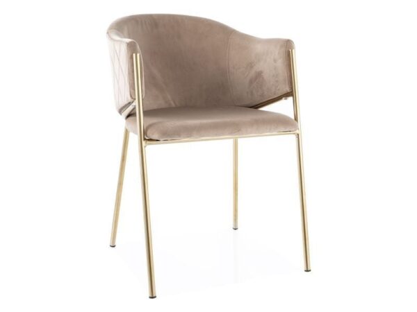 Sedia Bono velluto beige velluto Blu28/oro