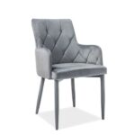 Sedia Ricardo in velluto grigio - H 88 cm