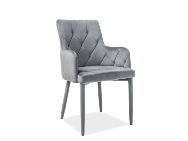 Sedia Ricardo in velluto grigio - H 88 cm