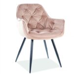 Sedia Cherry in velluto beige/nero Blu28