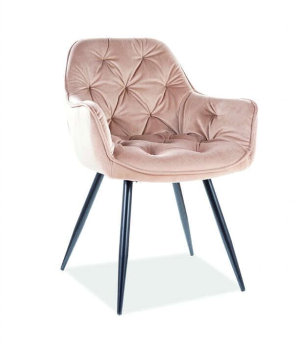 Sedia Cherry in velluto beige/nero Blu28