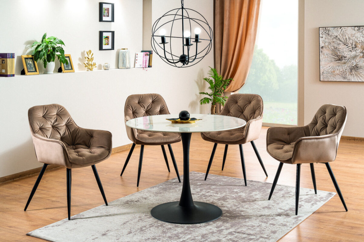 Sedia Cherry in velluto beige/nero Blu28 - immagine 3