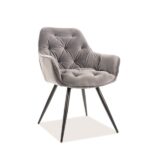 Sedia Cherry in velluto grigio/nero Blu14
