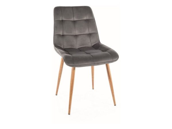 Sedia Chic D velluto grigio/rovere Blu14