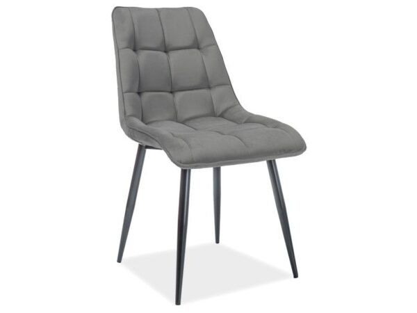 Sedia Chic in velluto opaco grigio grigio85