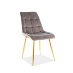 Sedia Chic in velluto grigio/oro Blu14