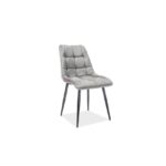 Sedia Chic in velluto grigio/nero Blu14