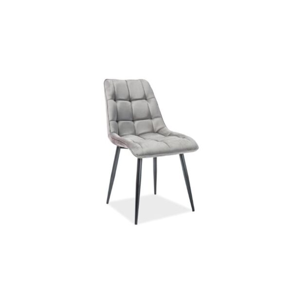 Sedia Chic in velluto grigio/nero Blu14