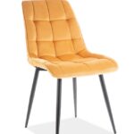 Sedia chic in velluto senape/nero Blu68
