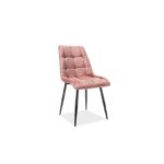 Sedia Chic in velluto rosa/nero Blu52