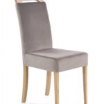 Sedia Clarion in velluto grigio/grigio miele Riviera 91