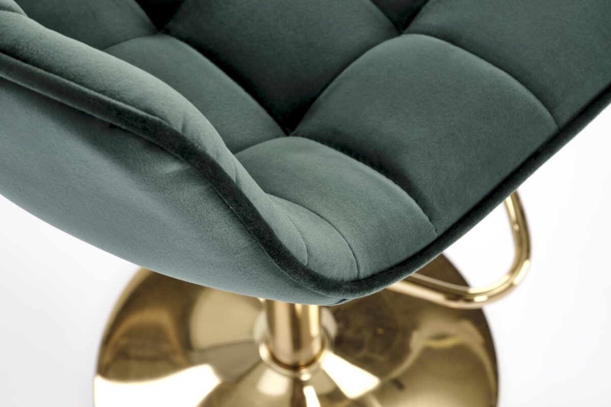 Sgabello da bar H-120 in velluto verde/oro - immagine 11