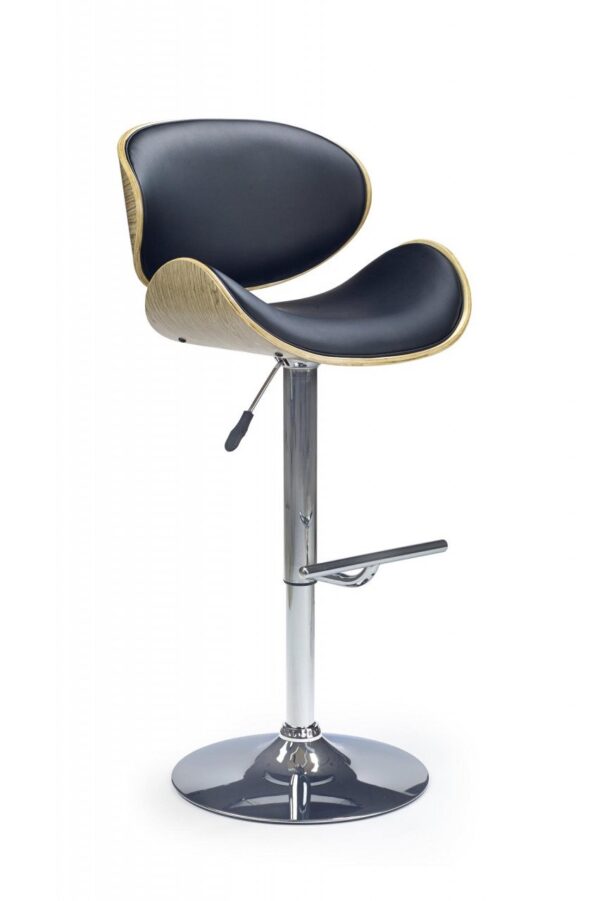 Sgabello da bar H-44 in rovere/nero