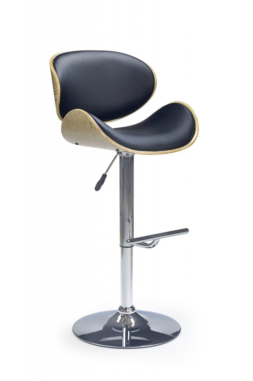 scaun-de-bar-h-44-stejar-negru10016 Sgabello da bar H-44 in rovere/nero - immagine 1