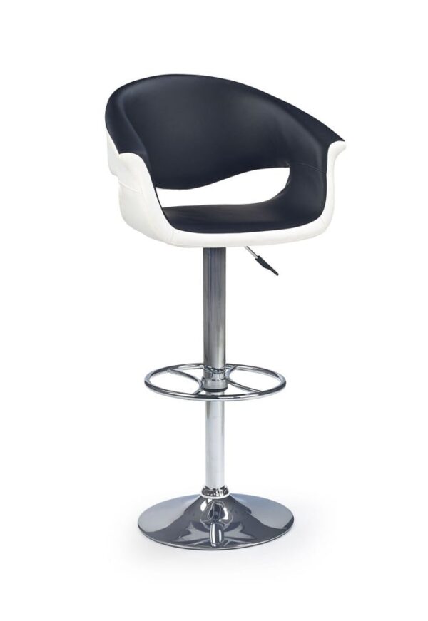 Sgabello da bar H-46 in bianco/nero