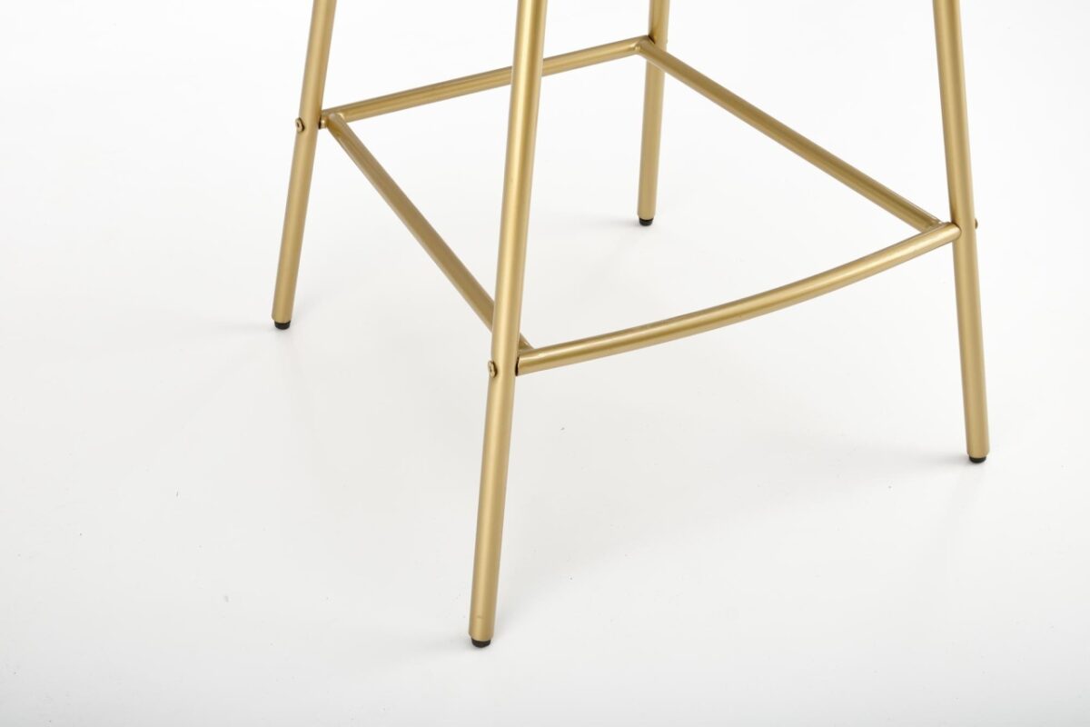Sgabello da bar imbottito H-113 in bianco/nero - immagine 8