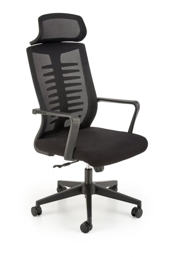 Sedia da ufficio Fabio in nero - H128 cm