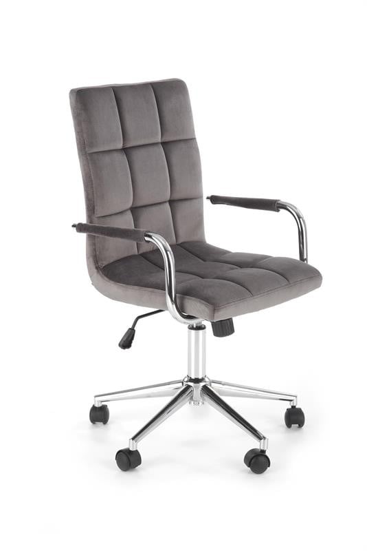 scaun-de-birou-gonzo-4-velvet-gri-–-h105-cm16868 Sedia da ufficio Gonzo 4 in velluto grigio - H105 cm - immagine 1