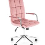 Sedia da ufficio Gonzo 4 in velluto rosa - H105 cm