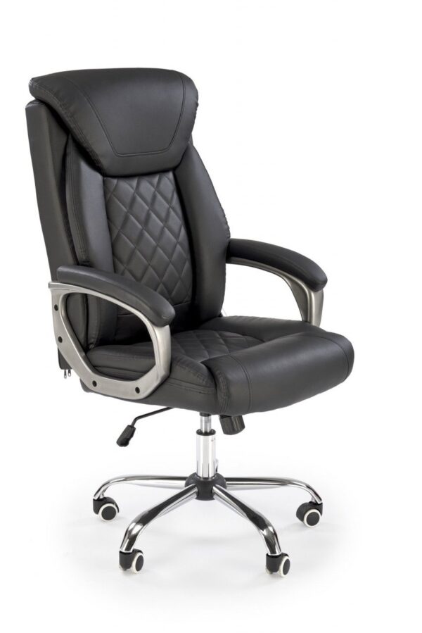 Sedia da ufficio Helder in ecopelle nera - H120 cm