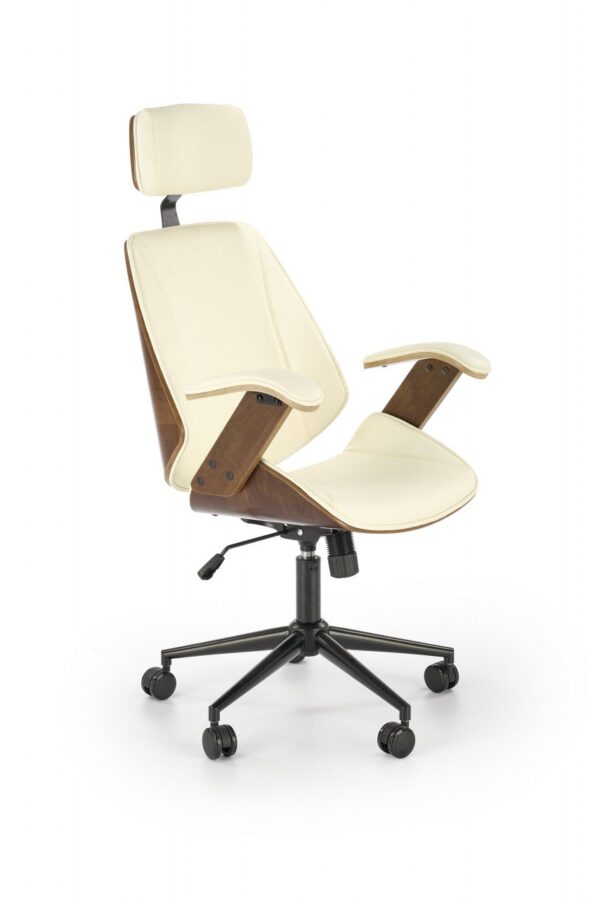 Sedia da ufficio Ignazio in noce/crema - H129 cm