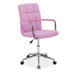 Sedia da ufficio Q-022 in ecopelle rosa - H87 cm