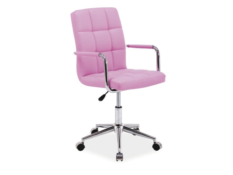 scaun-de-birou-q-022-roz-piele-ecologica-–-h87-cm16558 Sedia da ufficio Q-022 in ecopelle rosa - H87 cm - immagine 1
