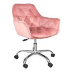 Sedia da ufficio imbottita Q-190 in rosa - L60 x H44 x 80h cm