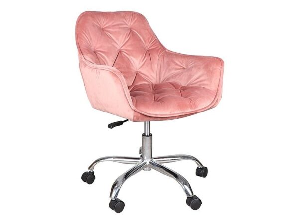 Sedia da ufficio imbottita Q-190 in rosa - L60 x H44 x 80h cm