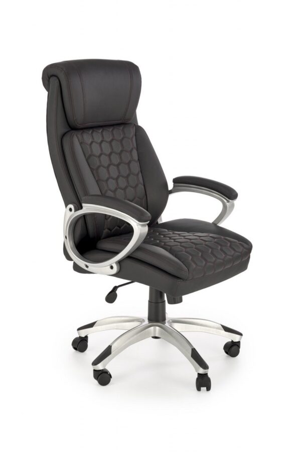 Sedia da ufficio Thomas in ecopelle nera H122 cm