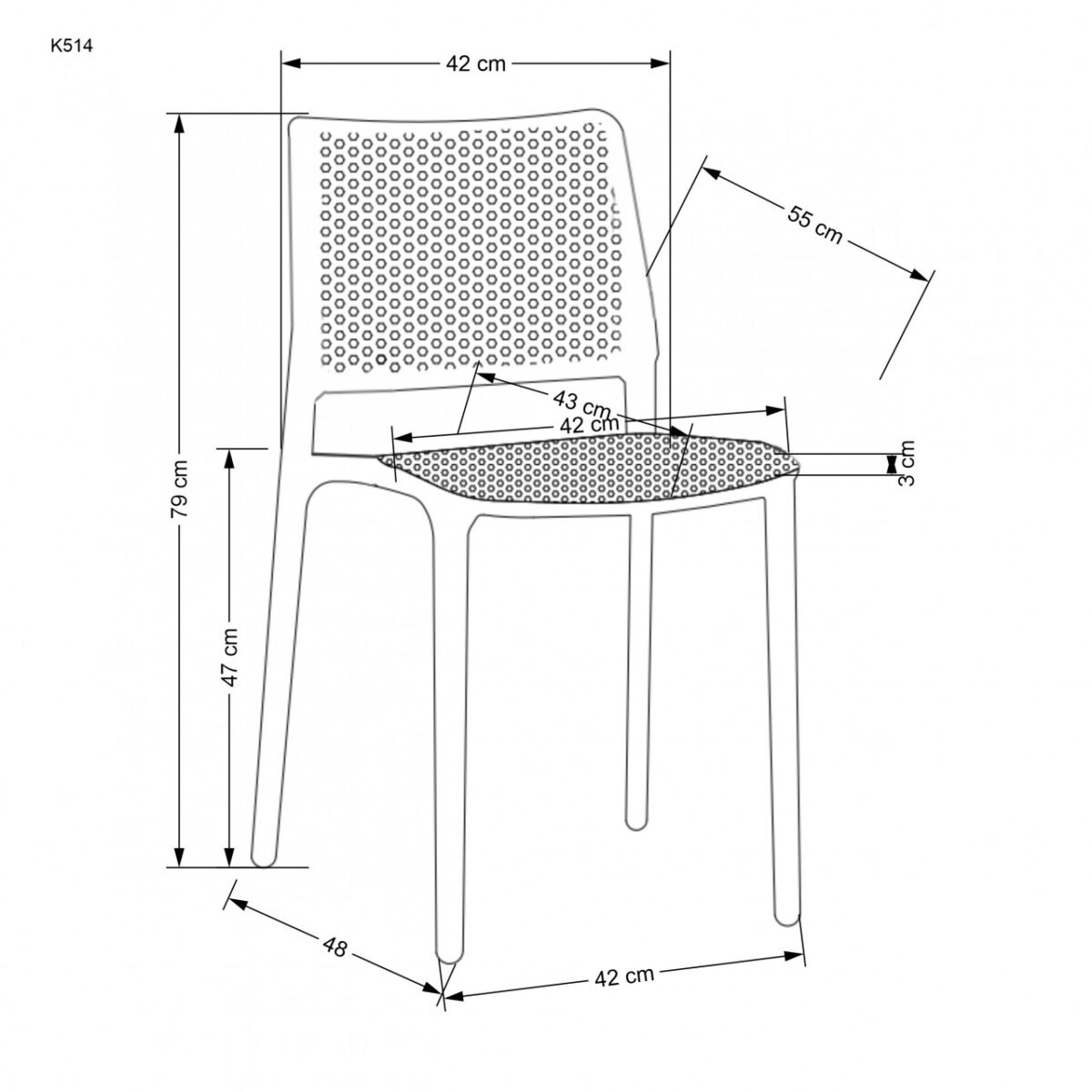 Sedia in plastica K514 azzurro - immagine 5