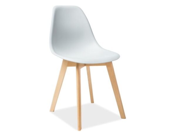 Sedia in plastica e legno Moris grigio - H 85 cm