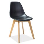Sedia Moris in plastica e legno nero - H 85 cm