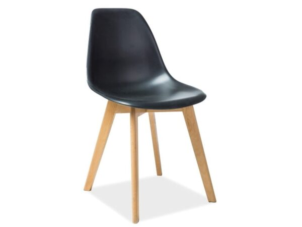 Sedia Moris in plastica e legno nero - H 85 cm