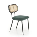 Sedia in rattan e velluto K503 verde