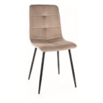 Sedia Ivo in velluto beige Blu40