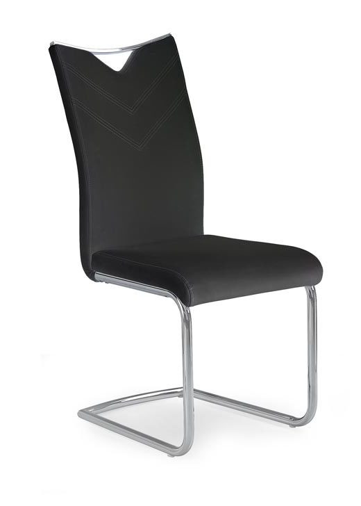 scaun-k224-piele-ecologica-negru11864 Sedia K224 in ecopelle nera - immagine 1