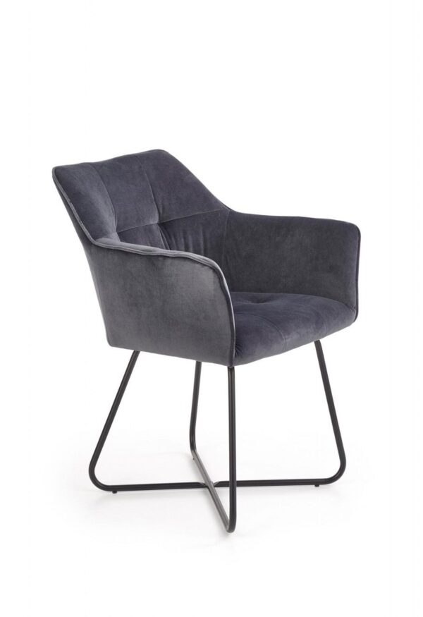 Sedia K377 grigio velluto