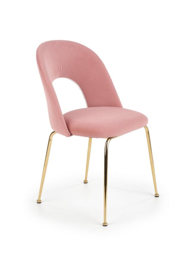 Sedia K385 in velluto rosa