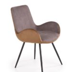 Sedia K392 velluto grigio marrone