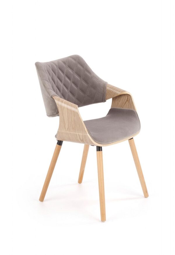 Sedia K396 rovere grigio materiale velluto