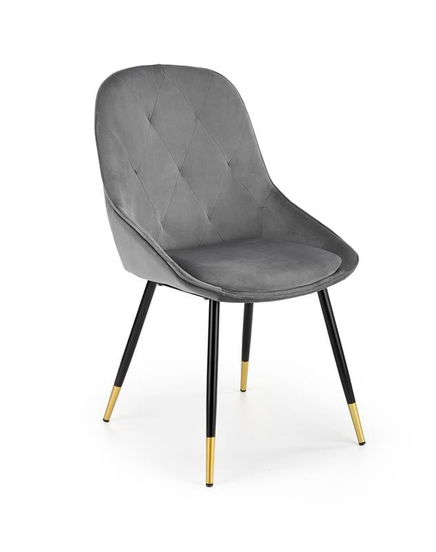 scaun-k437-velvet-gri-–-l49-x-a55-x-h88-cm16780 Sedia K437 Velvet Grey - L49 x H55 x H88 cm - immagine 1