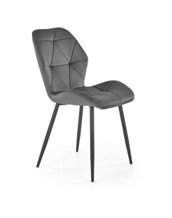 Sedia K453 grigio velluto
