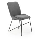 Sedia K454 in velluto grigio - H83 cm