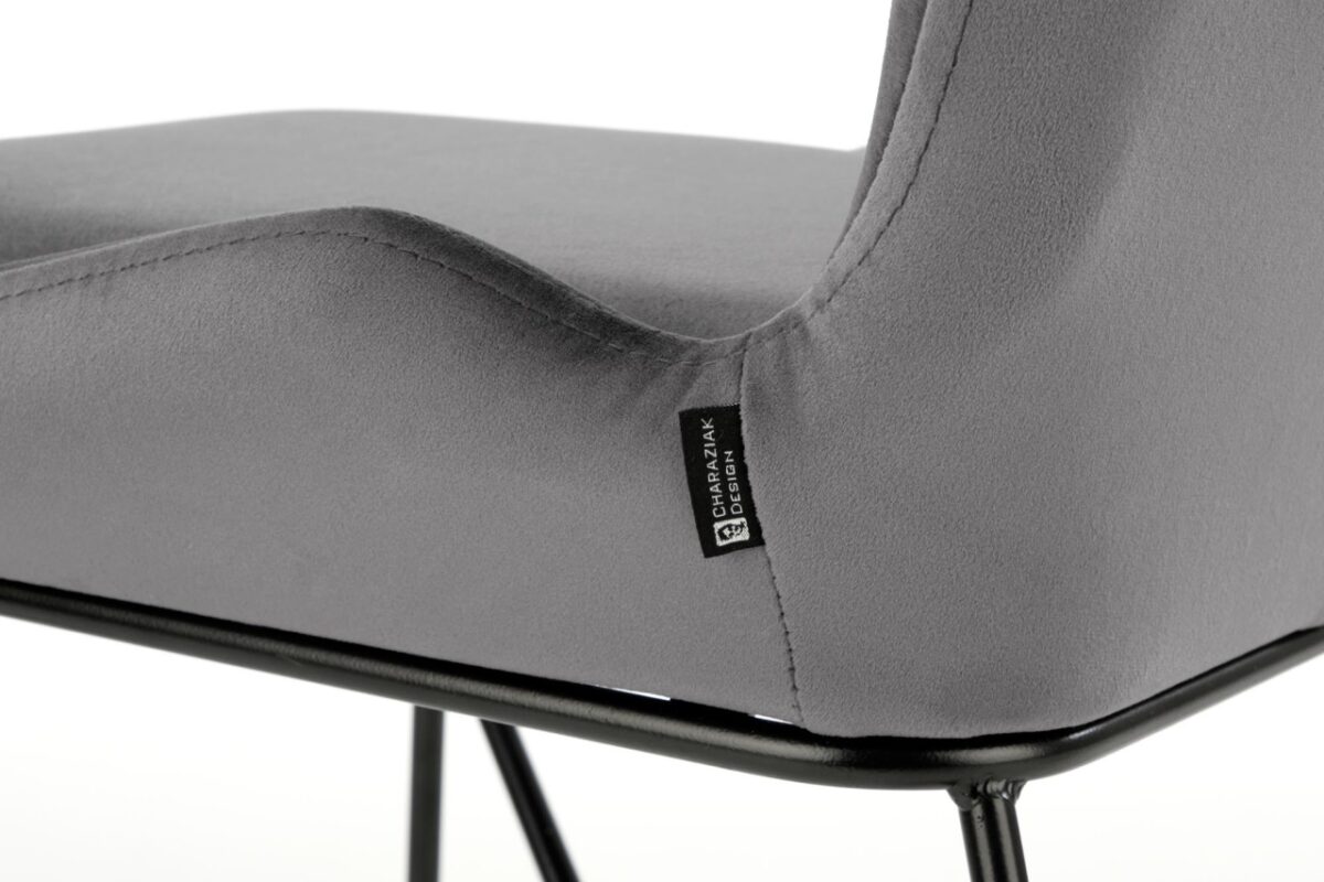 Sedia K454 in velluto grigio - H83 cm - immagine 7